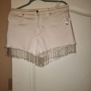 New white denmi jeans shorts